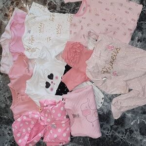 Lot Of 10 Princess Baby Girl Clothes 6-9 Month